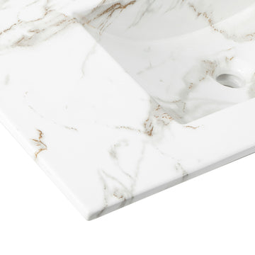 Ancillary 3-Hole 20 in. W x 18.25 in. D Classic Contemporary Rectangular Ceramic Single Sink Basin Vanity Top